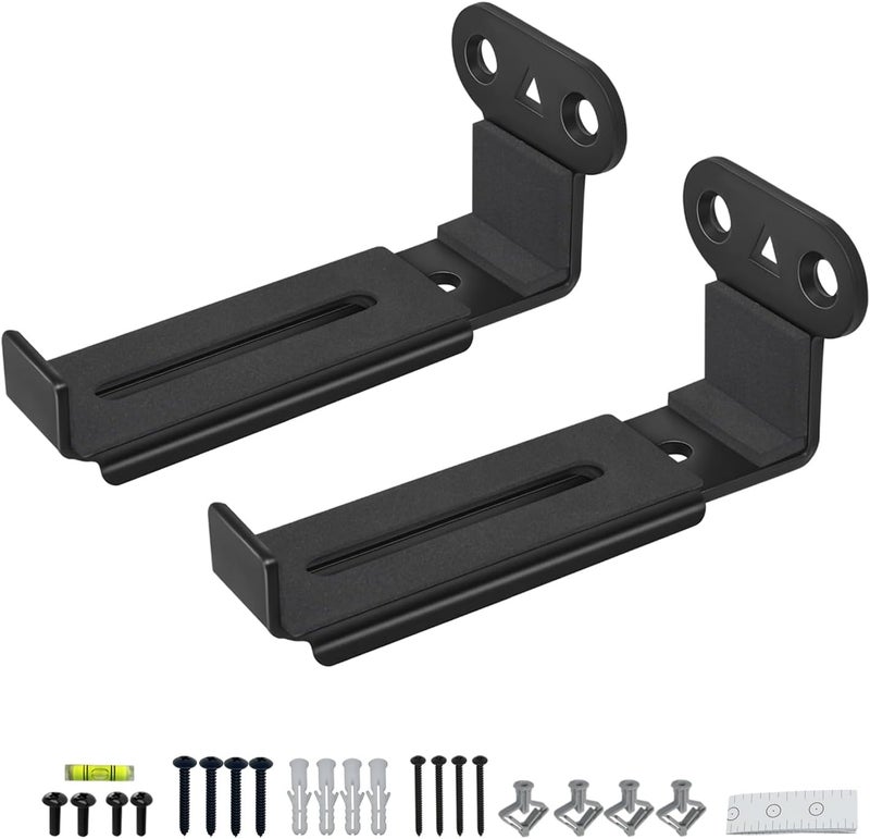 Howonder Soundbar Wall Mount,All Metal Sound Bar Mounts Under TV for Sonos,Samsung, Bose, Vizio, LG, Sony, JBL and More,Depth Adjustable 3.7”-6.3”, Hold up to 30 lbs,HD-118,2 Packs,Black - Image 1